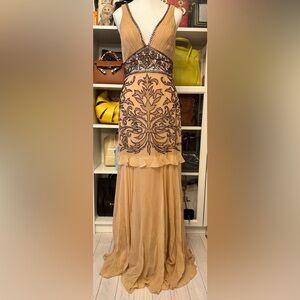 Sue Wong chiffon &a beaded gown